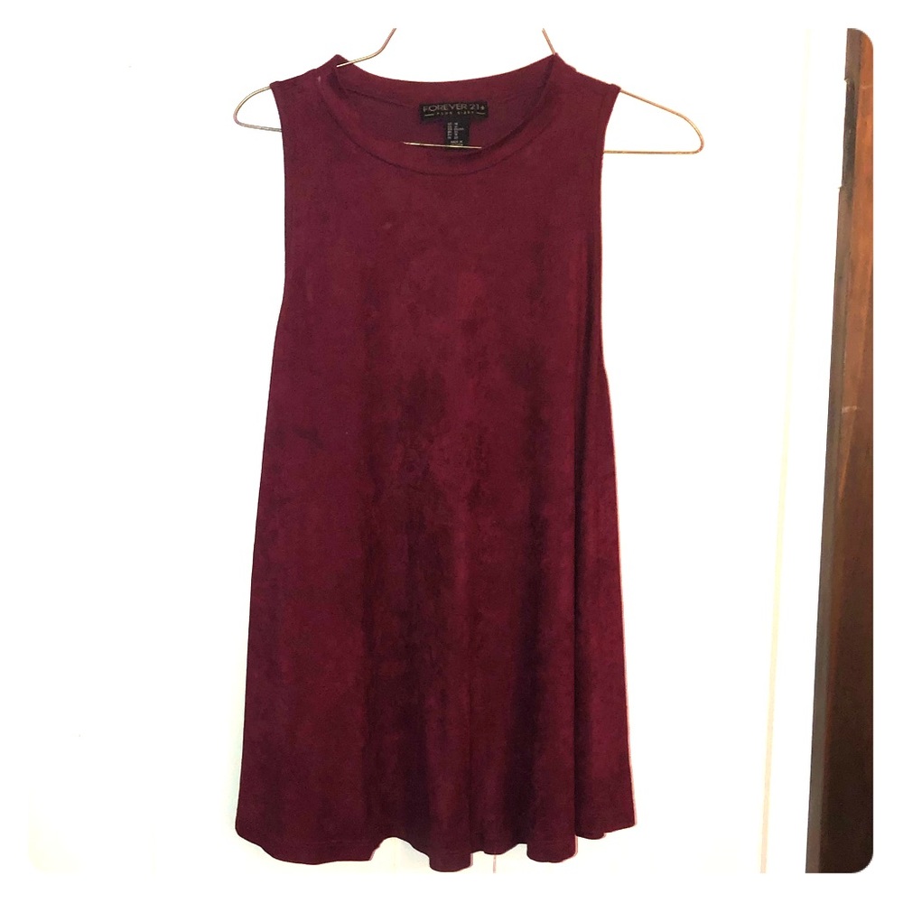 Burgundy velvet tank